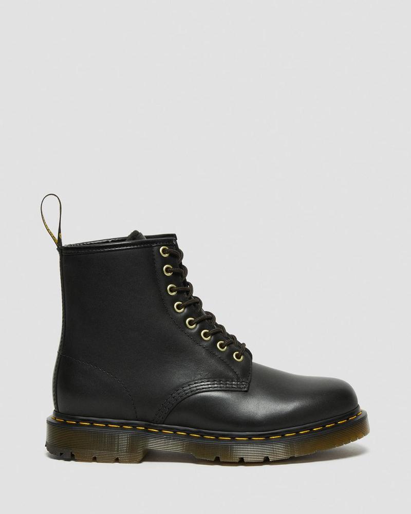 Men's Dr Martens 1460 DM's Wintergrip Leather Lace Up Boots Black | AU 508NWY